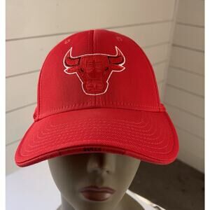 Rare Chicago Bulls Adidas Cap Red Hat NBA Bulls on Brim Adult One Size Fits All